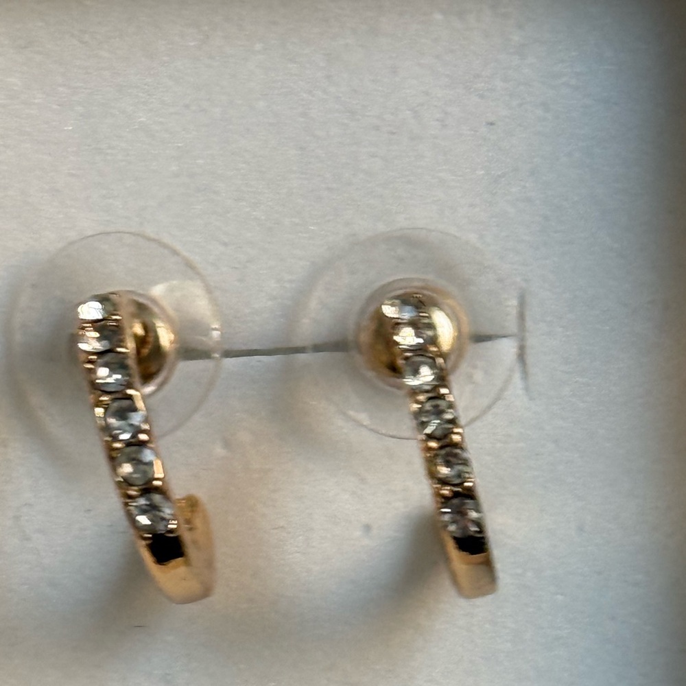 Gold plated hoops with crystals ya
